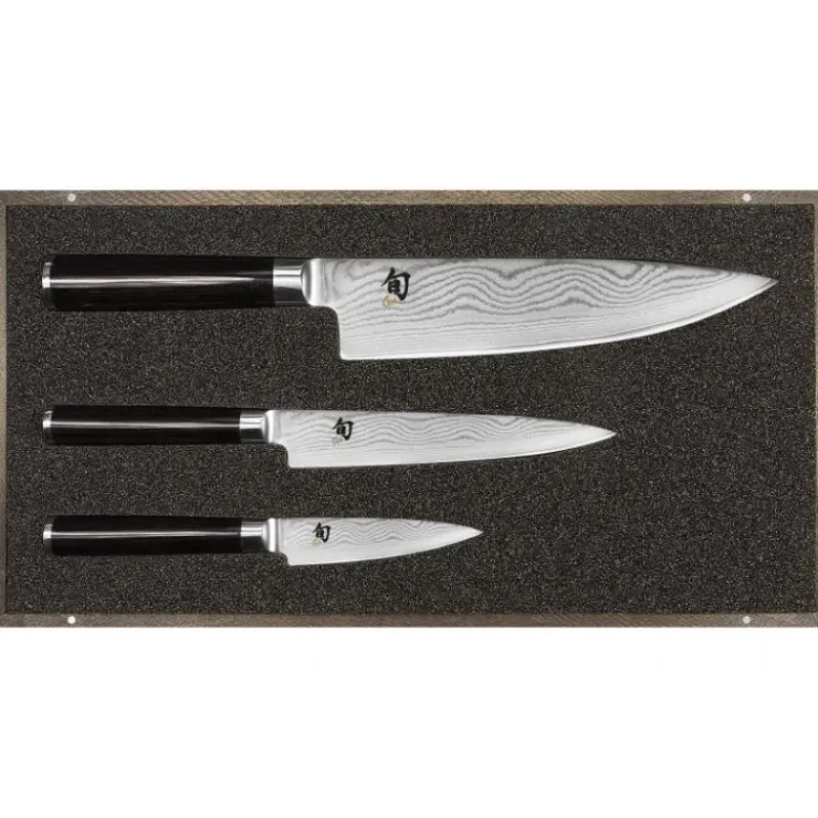 KAI Set Couteau d'Office, Couteau Universel et Couteau de Chef Shun Classic Damas Discount
