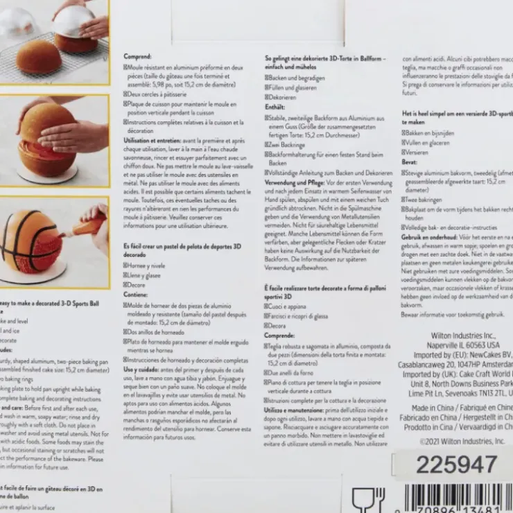 WILTON Set de Moules à Gâteau Ballon de Basket Discount
