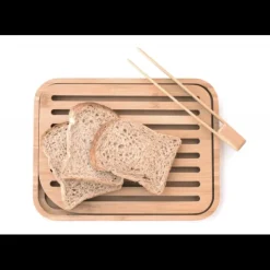 PEBBLY Set Planche à Pain 26 x 20 cm + Pince à Toast Bambou Online