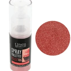PATISDECOR Spray Paillettes Alimentaires Rouge 10 g Patisdécor Online
