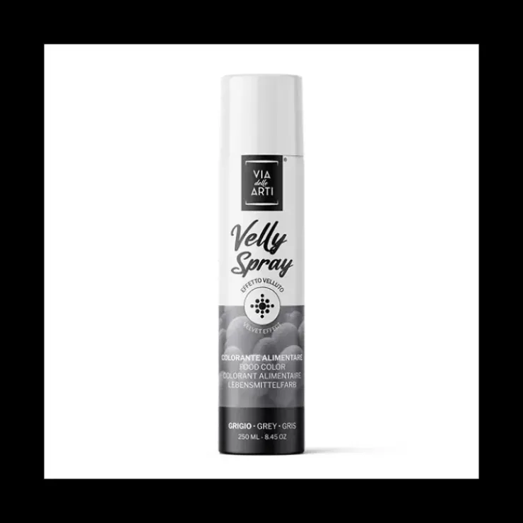 VELLY SPRAY Spray Velours Gris 250 ml Colorant Alimentaire Pro Sale
