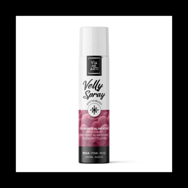 VELLY SPRAY Spray Velours Rose 250 ml Colorant Alimentaire Pro Clearance