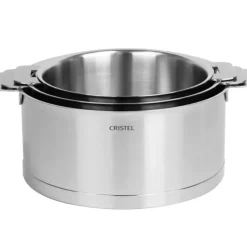 CRISTEL Série de 3 Casseroles + Poignée Strate Amovible Inox Clearance
