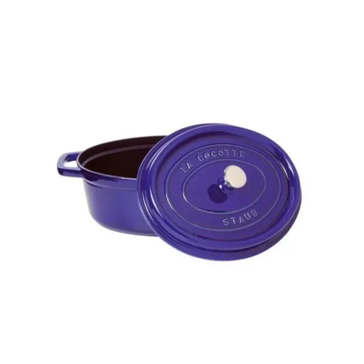 STAUB Cocotte Fonte Ovale 31 cm Bleu Intense Majolique 5,5 L New