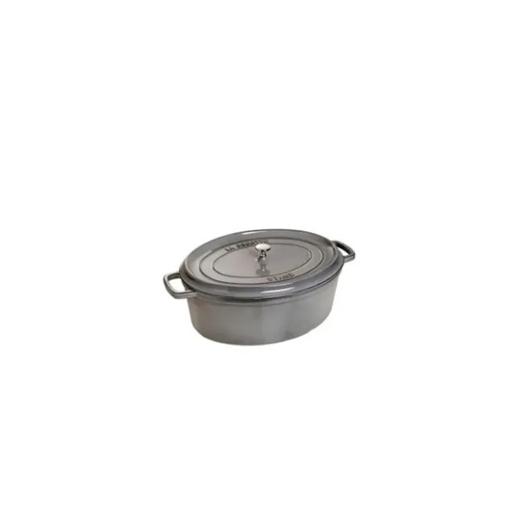 STAUB Cocotte Fonte Ovale 23 cm Gris Graphite 2,35 L Discount