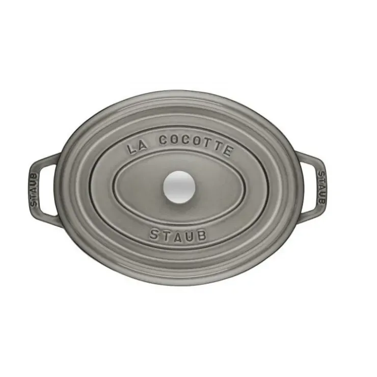 STAUB Cocotte Fonte Ovale 23 cm Gris Graphite 2,35 L Discount