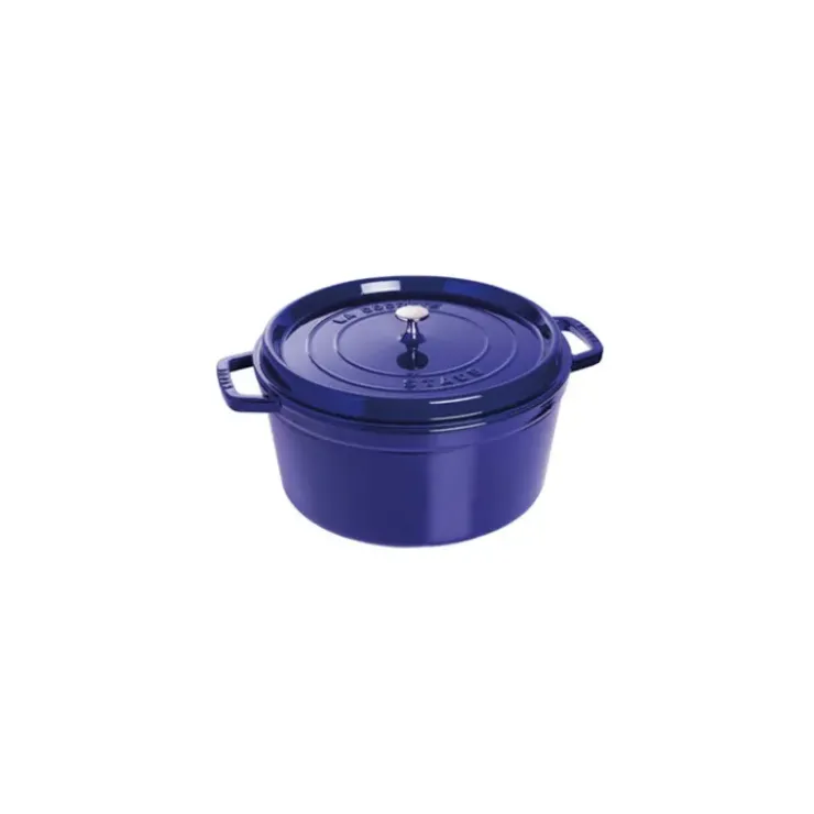 STAUB Cocotte Fonte Ronde 30 cm Bleu Intense Majolique 8,35 L Discount
