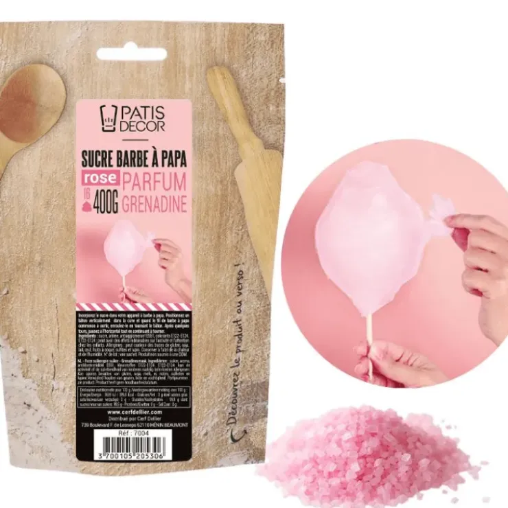 PATISDECOR Sucre Barbe à Papa Grenadine 400 g Patisdécor Sale