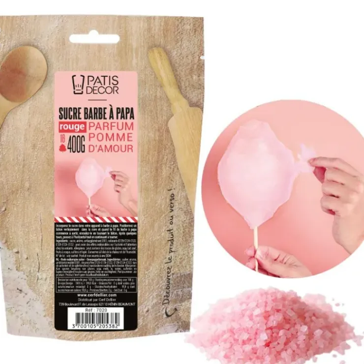 PATISDECOR Sucre Barbe à Papa Pomme d'amour 400 g Patisdécor Best