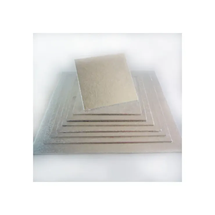 FUNCAKES Support Gâteau Carré 27.5 x 0,4 cm Argenté Hot
