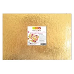 SCRAPCOOKING Support Gâteau Or et Noir Rectangle 30x20cm x5 Outlet