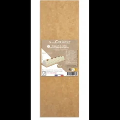 SCRAPCOOKING Supports à Gâteaux Kraft et Blanc Rectangle 10 x 30 cm (x5) Outlet