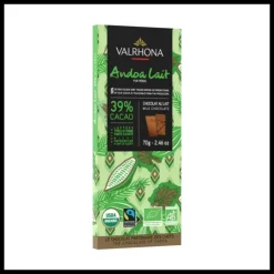 VALRHONA Tablette de Chocolat au Lait Andoa 39% Bio 70 g Outlet