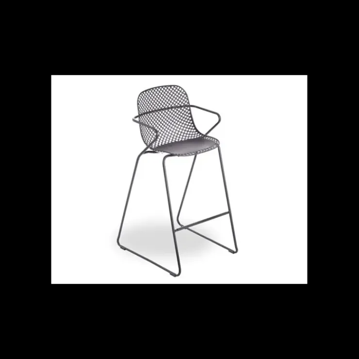 GROSFILLEX Tabouret en Acier avec Assise Résine Gris Pavement Ramatuelle 73’ Outlet