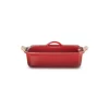 LE CREUSET Terrine Rectangulaire avec presse 28 cm Cerise céramique Outlet