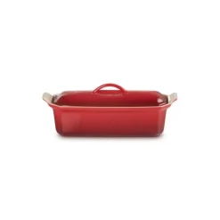 LE CREUSET Terrine Rectangulaire avec presse 28 cm Cerise céramique Outlet