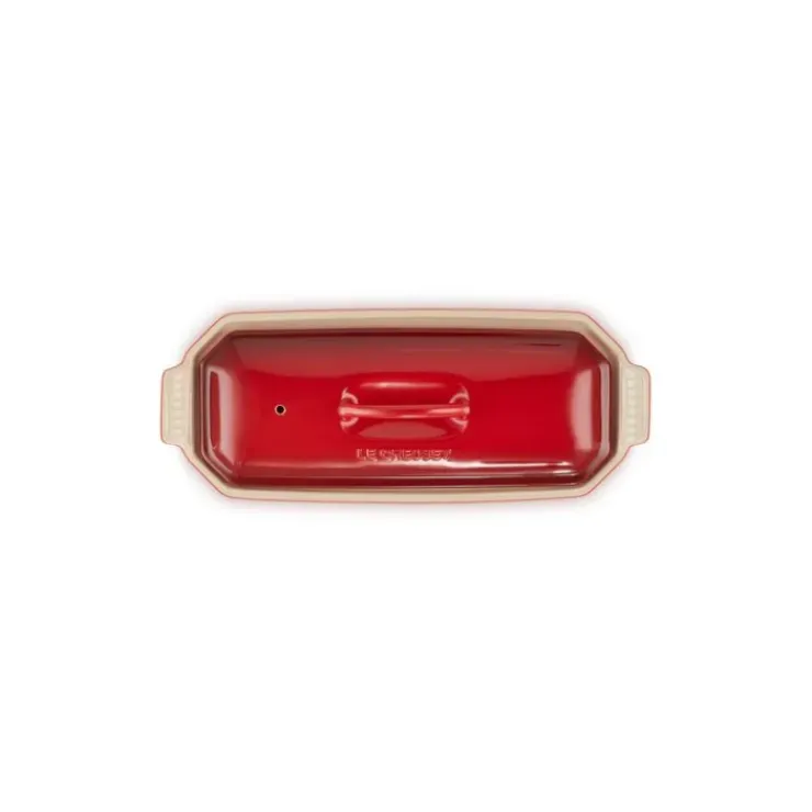 LE CREUSET Terrine Rectangulaire avec presse 28 cm Cerise céramique Outlet