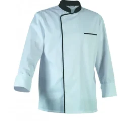 ROBUR Veste de Cuisine Mixte Blanche/Parement Gris ENERGY T.1 Outlet