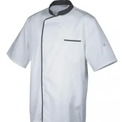 ROBUR Veste de Cuisine Mixte Blanche/Parement Gris ENERGY T.2 Best