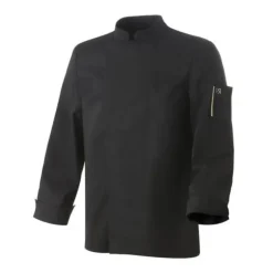 ROBUR Veste de Cuisine Mixte Noire Parement NERO T.4 manches longues Clearance