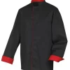 ROBUR Veste de Cuisine Mixte Noire/Rouge BOKO T.1 Hot