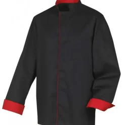ROBUR Veste de Cuisine Mixte Noire/Rouge BOKO T.2 Outlet