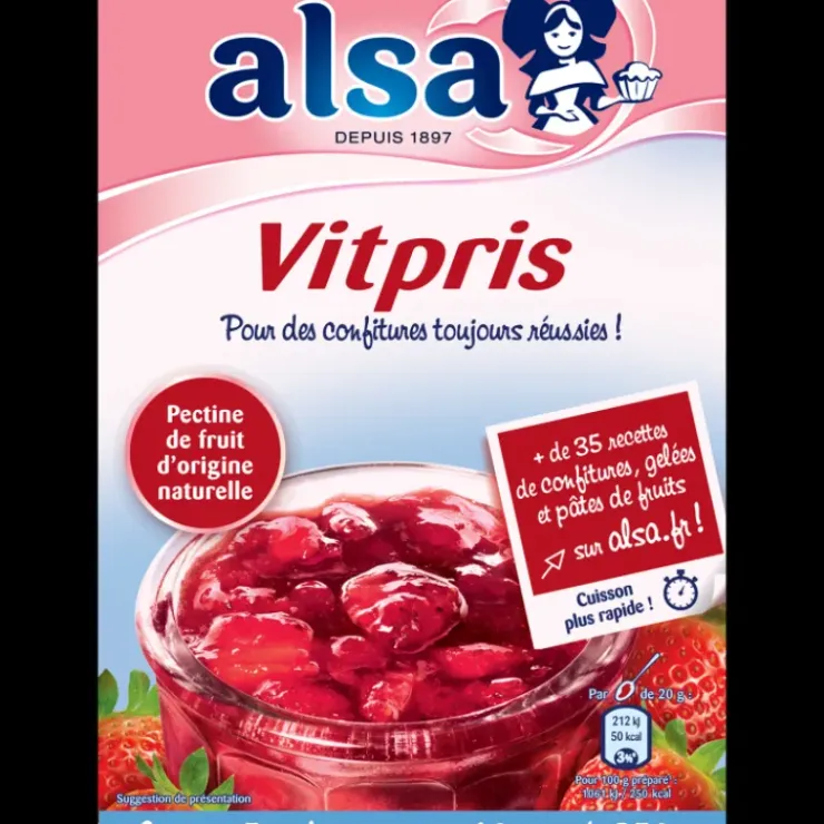 ALSA Vitpris Pectine de fruits pour confitures 188g Outlet