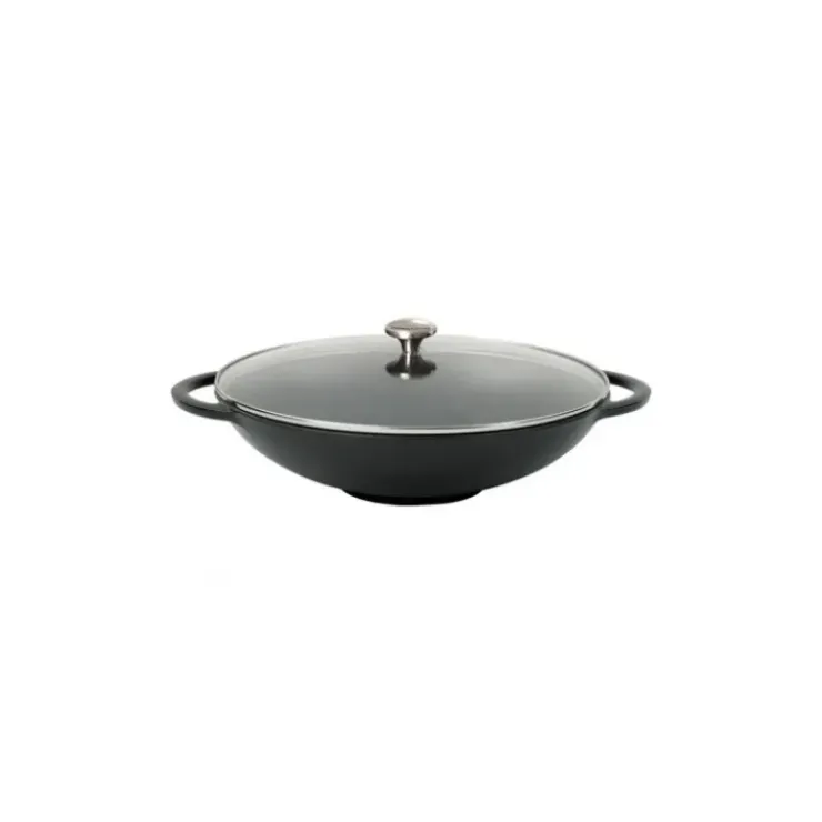 CHASSEUR Wok en Fonte 37 cm Noir Mat Discount