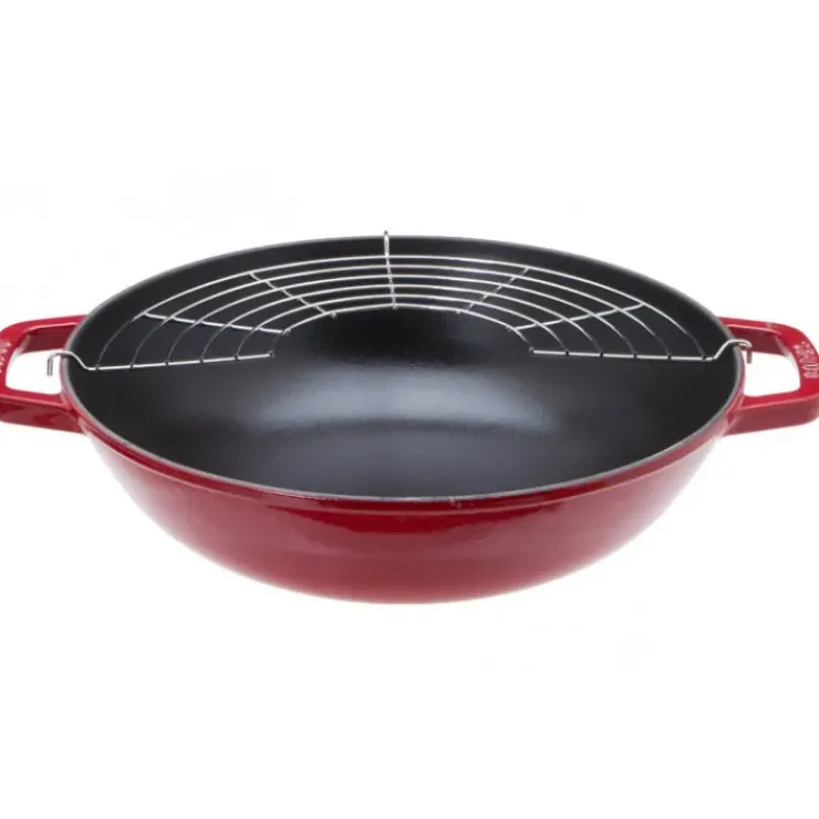 STAUB Wok en Fonte 30 cm Rouge Hot