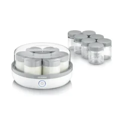 CUISINEADDICT Yaourtière 14 Pots en Verre Gris Séverin Hot